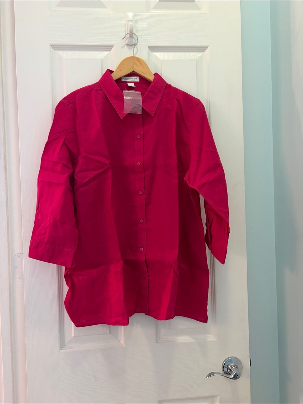 Coldwater Creek Girls' Bright Fuchsia Button-Front Shirt